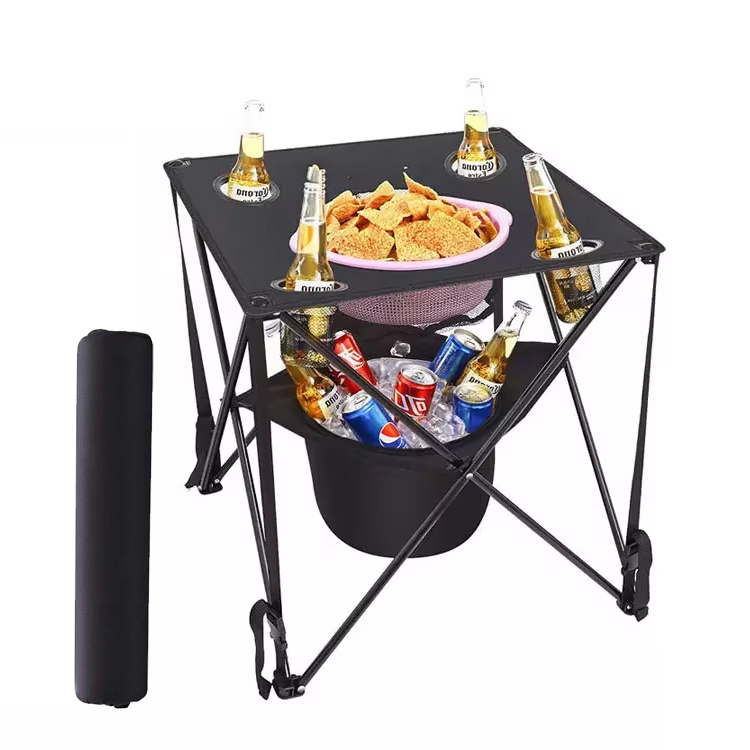అవుట్‌డోర్ హోమ్ బార్ కోసం ఆధునిక పోర్టబుల్ ఐరన్ ఫోల్డింగ్ టేబుల్