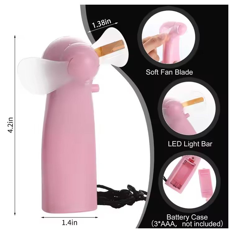 కొత్త మినీ పోర్టబుల్ హ్యాండీ లెడ్ కస్టమ్ మెసేజ్ బ్యాటరీ ఫ్యాన్